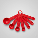 6 Piece Measuring Spoons. Red