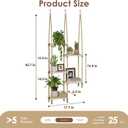 Bamworld Hanging Shelves Plant Hanger Indoor Window Plant Shelves Wood Plant Wall Shelf Window Sill Plant Shelf Indoor Hanging Plant Stand Living Room Decor Garden Boho Decor, 5Tier