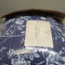 Laura Ashley- Queen Comforter Set, Cotton Reversible Bedding Set, Includes Matching Shams with Bonus Euro Shams & Throw Pillow Covers (Branch Toile Blue, Queen)