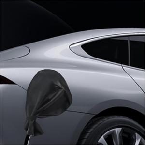 Car Magnetic Adhesion Charging Port Cover,Portable EV Charger Plug Port Cover for Electric Vehicle Outdoor Charging,All Weather Protection Charging Port Cover Exterior Car Accaessories (Black)