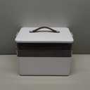 CTIME 3-Tier Medicine Organizer - Portable Medicine Cabinet with Leather Handle, Empty First Aid Kit for Home