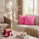 FUTEI Hot Pink Decorative Throw Pillow Covers 18x18 Inch Set of 2,Soft Solid Rose Swirl Textured Cushion Case,Valentine's Day Decor for Couch Living Room
