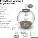 BiOrb Classic 60L Acrylic 16-Gallon Aquarium with White LED Lights Modern Tank for Tabletop Display, Silver