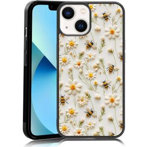 Phone Case Cover Fit for iPhone 13 | Cute Bee-Light, Spring Bumblebee, Shockproof, Designed, Floral, Bees, for Boy Girl Men Women