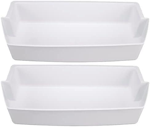 2187172 Refrigerator Door Shelf Bin for Frigidaire Whirlpool Amana Kenmore Estate Refrigerator Replace PS328468, PS986890, WP2187172, AP6006028 (2 Pack, White)