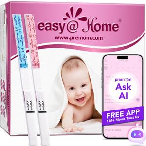 Easy@Home 50 Ovulation Test Strips and 20 Pregnancy Test Strips Combo Kit, (50 LH + 20 HCG)-Package May Vary (70 Count (Pack of 1)