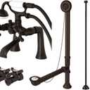 Kingston Brass CCK268ORB Vintage Deck Mount Clawfoot Tub Faucet Package, Oil Rubbed Bronze