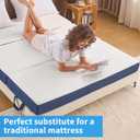 CYMULA Folding Mattress Queen Size, Memory Foam 6 inch Tri Portable Trifold Mattress Futon Topper Queen with Breathable & Washable Cover, Murphy Bed Guest Bed,58"x75"x6"