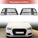 ACROPIX Fog Light Grill Front Lower Bumper Fog Light Cover Inserts for Audi A3 2017-2020 No.8V3807681ABESM/8V3807682NESM Durable Front Left Right Honeycomb