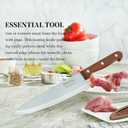 8 inch Chef Knife, Razor Sharp Kitchen Knife with Protective Knife Sheath, Razor Sharp Slicing Knife with Ergonomic Handle, German Stainless Steel, Dishwasher Safe (Brown Color)