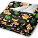 Monkey Blanket, Cute Monkey Gifts, Soft Flannel Animal Blankets, Cozy Lightweight for Bedroom Bed Sofa Decoration for Kids Women Men Room,40"x50"