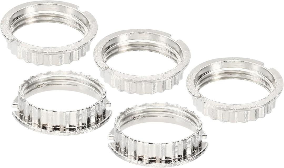 PATIKIL G9 Light Socket Rings, 5 Pack Shade Holder Adapter Alloy Ring Converter Light Holder for 1-1/16" Diameter Table Floor Lamp, Silver Tone