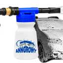 anngrowy Car Wash Foam Gun Foam Cannon Garden Hose Spray Foam Gun Soap Car Wash Foam Cannon Blaster for Hose Car Washing Soap Gun Adjustable Foaming Car Wash Sprayer Quick Connector to Any Garden Hose