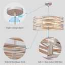 XINGQI 19.7" Round Brushed Nickel Chandelier 5-Light Modern Farmhouse Pendant Lighting Fixture for Dining Room Rustic Drum Hanging Lamp for Entryway Kitchen Foyer Bedroom