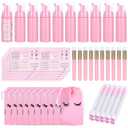 50 Pcs Lash Shampoo Bottle Brushes Set (Pink)