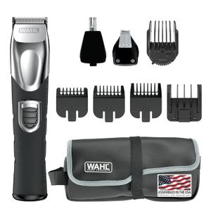 Wahl USA Rechargeable Lithium Ion All in One Beard Trimmer for Men with Detail and Ear & Nose Hair Trimmer Attachment  Model 9854-600B