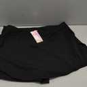 WDIRARA Women's Plus Size High Waist Button Side Skort Casual Skirt Shorts (XX-Large Plus, Black)