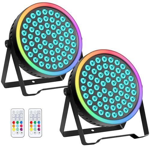 Sklydron RGB Stage Par Can Light with Light Strip-90W LED Stage Lighting with Remote,DMX512 Sound Activated & Auto Strobe Jump Modes Uplights for Bands Events Church Wedding DJ Party & Stage Show