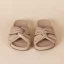 Amazon Essentials Women's Twist Slide Sandal (6, Beige)