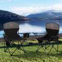 HIGH POINT SPORTS 2 Pack Portable Camping Chair for Adults, Folding Outdoor Camp Chair Lightweight Lawn Chairs Folding Collapsible Chair for Camping, Tailgates, Beach, Black, Support 250 lbs, 25.2"d X 37"w X 39"h