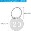 PATIKIL Number Key Tag, 23mm Stainless Steel 21-30 Number ID Tags Keychain Hollowed Numbered Key Tags with Rings Identifiers Keys Label for Dormitory Keys House Lockers