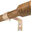 5/8” Diameter Curtain Rods 3090 Inch, for 3084 Inch Windows, Adjustable Splicing Wood Grain Curtain Rods for Windows with Brackets, Window Rod Long Small Curtains Rod, 1 Pack