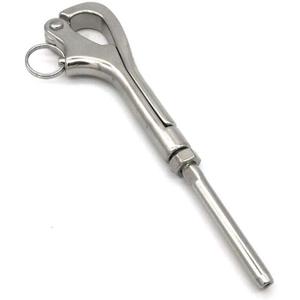 jingyi JY-Marine 316 Stainless Steel Quick Release Pelican Hook Shackle Sailing Boat Yacht, Fits 3/16" Stainless Steel Wire Rope Cable (5mm)