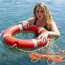 28/23 Inch Boat Safety Throw Ring Set, 98.4FT Floating Lifesaving Rope, 2.5/1.5 KG International Standard, Outdoor Professional Throwing Ring Rope Rescue Lifeguard Lifesaving