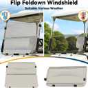 3/16"(5MM) Thick Foldable Golf Cart Windshield Direct Replacement for Yamaha G22 (2003-2006) Gas and Electric Models Tinted, Acrylic,Impact Resistant, UV-Protected