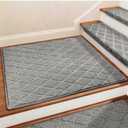 DEXDE Bullnose Carpet Stair Treads Landing Mat for Wooden Steps Indoor