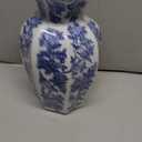 Blue and White Vase 9.6 Inch Vintage Blue Ceramic Vase for Home Decor | Decorative Porcelain Floral Bird Chinoiserie Ceramic Vases for Centerpiece Living Room Kitchen Shelf