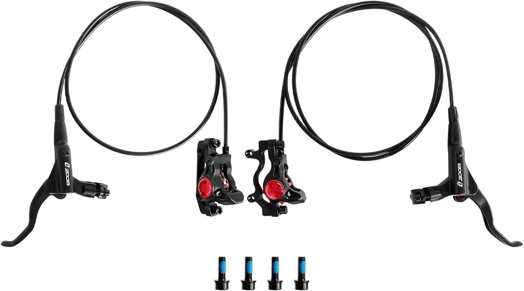 Z00M HB875 MTB Hydraulic Disc Brakes Set Mountain Bike Left Front 800mm Right Rear 1450mm Hydraulic Brake Aluminum Alloy Bicycle Disc Brake for E-Bike Fat Bike Road Bike 2 Piston