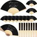 25 Pcs Funeral Favors Fans Forever in Our Hearts Folding Fan Memorial Handheld Paper Celebration of Life Decorations Fans for Guest Funeral Condolence Sympathy Gift (Black, Classical)