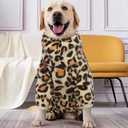 ROZKITCH Dog Pajamas Fleece, Pet Windproof Warm Cold Weather Jacket Vest with Luminous Zipper, Jumpsuit Apparel Outfit Clothes for Small Medium Large Dog Brown M