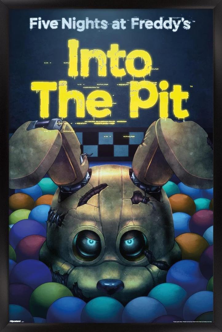 Trends International Five Nights at Freddy's: Into The Pit - Key Art Wall Poster, 34L x 22.4W, Black Framed Version