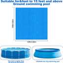 16 x 16 Ft Pool Ground Cloths,Swimming Pool Waterproof PE Swimming Pool Liner Pad for Protect Above Ground Pool Blanket for 8ft to 15ft Frame Above Ground Pools Accessories Prevents Punctures