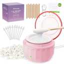 Nose Hair Wax Kit, Mini Waxing Kit for Women Men with 100g Beads, 10 Applicators, 10 Nose Hair Sticks, Portable Wax Warmer Machine for Hair Removal, Ear Eyebrow Waxing Kit for Home Travel Use - Pink