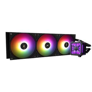 FW PRO 360 ARGB Black CPU Water Cooler,3 PWM Fans Water Cooling System with 2000PRM,for AM4/AM5&Intel LGA1851/1700, Magnetic Detachable LCD Screen with 320 * 320 Resolution