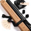 Vitalizart Black Matte Metallic Wrapping Paper Set 17" With Silk Satin Ribbon & Gift Tags Christmas Gift Wrapping Birthday Baby Shower Wedding Bouquets Handmade Crafts 197"(16.4 Ft) Black Ribbon