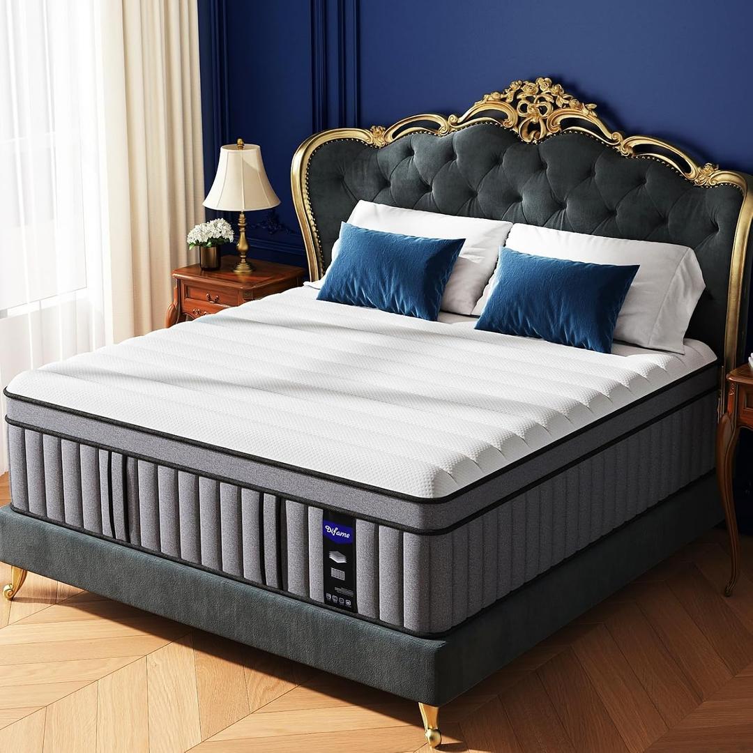 Upgraded Luxury 8 Inch Twin Size Hybrid Mattress in a Box, Medium Firm