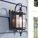 Copper Dusk to Dawn Outdoor Wall Lights Exterior Light Fixtures Porch Light Wall Mount,18.5''H Outside Lights for House,Garage,Porch Patio,Oil-Rubbed Bronze 1 Pack with E26 Socket