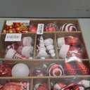 Alupssuc 85ct Christmas Balls Ornaments Set, Colorful Shatterproof Plastic Christmas Tree Ornaments, Xmas Decorative Baubles for Christmas Tree Decorations with Hanging Strings, Red & White