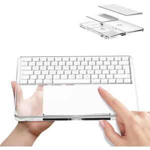 Transparent Acrylic Keyboard Stand and touchpad Tray pad Suitable for Second and Third Generation Apple Magic Keyboards and Apple Magic touchpads, Comfortable to Relieve Wrist Pain Hand Rest