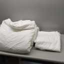 Bedsure Queen Comforter Set White - Bed in a Bag Queen Size Bedding 7 Pieces, GentleSoft Pintuck Bed Set Gift for Family, Pinch Pleat All Season Comforter with Sheets, Pillowcases & Shams