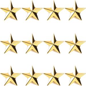 Gold Point Star Lapel Pins, Enamel Pin Set (1 In, 12 Pack)