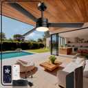 Outdoor Ceiling Fans with Lights,52 Inch Gazebo Hanging Fan with Hook,Plug in Ceiling Fan Light with Remote Control 6-Speeds DC Motor,3000-6500k,Hanging Fan for Gazebo,Balcony,Patios,Porch.