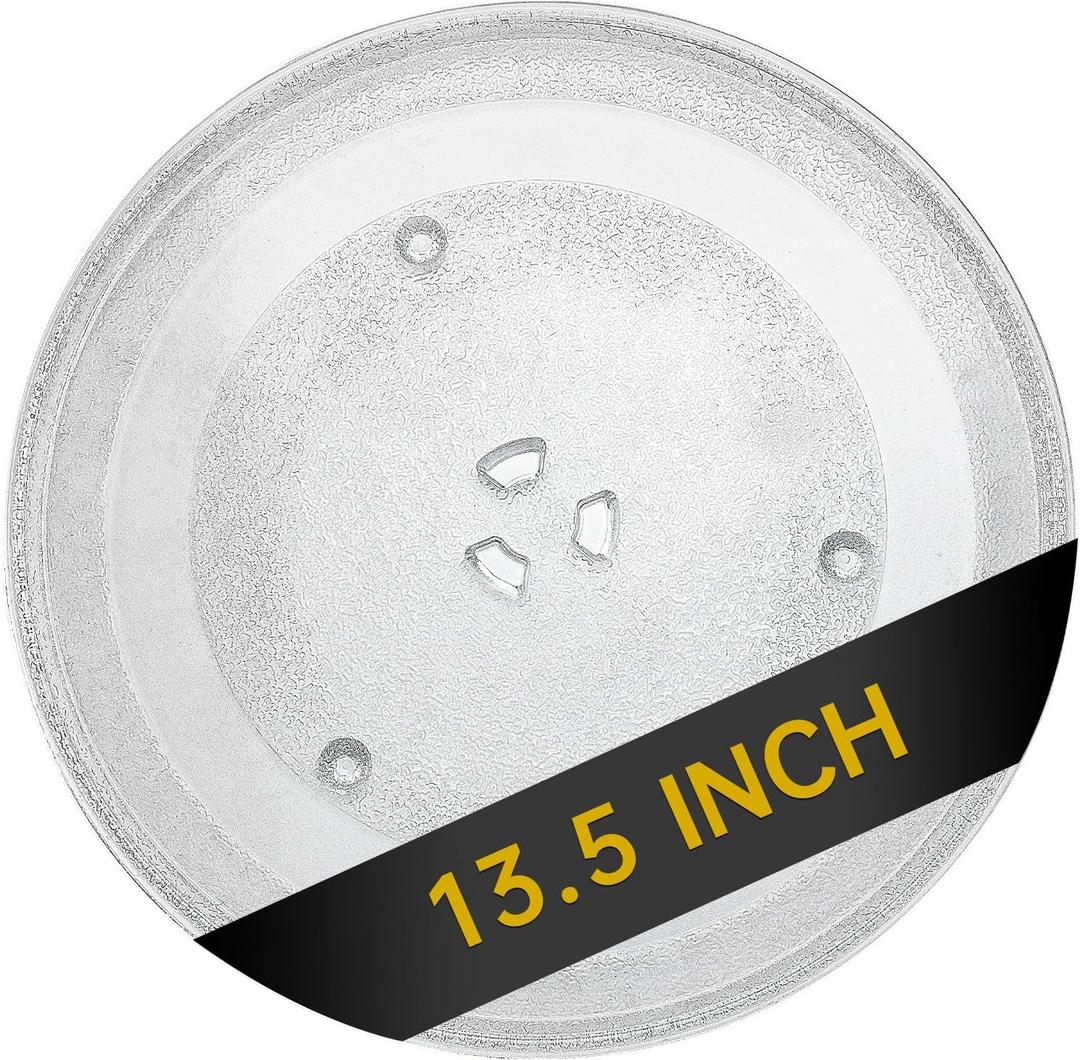 13.5" Microwave Glass Turntable Plate, 13.5" / 34.3cm Microwave Tray Replacement Glass Plate, Glass Tray Replacement for LG, Samsung, GE, Magic Chef, Hotpoint, Panasonic, Kenmore, etc