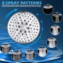 KINSE 10inchs Pressure Boosting Rain Showerhead,High Flow Rainfall Shower Head, 8- showerwater output modes, 360Adjustable showerheads, Anti-corrosion and durabl (ABS, Chrome)