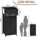 Somdot Dresser for Bedroom with 4 Drawers, Storage Organizer Chest of Drawers with Removable Fabric Bins for Closet Bedside Living Room Laundry Entryway Hallway, Black