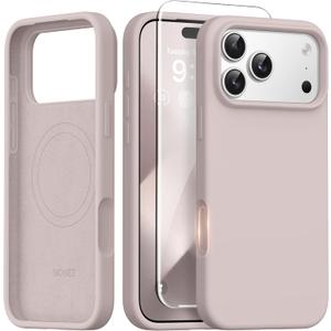 GONEZ Magnetic for iPhone 17 Pro Case, [Compatible with MagSafe] Anti-Scratch Microfiber Lining & Screen Protector, Silicone Camera Control, Shockproof Slim Phone Cover 6.3 inch, Light Taro